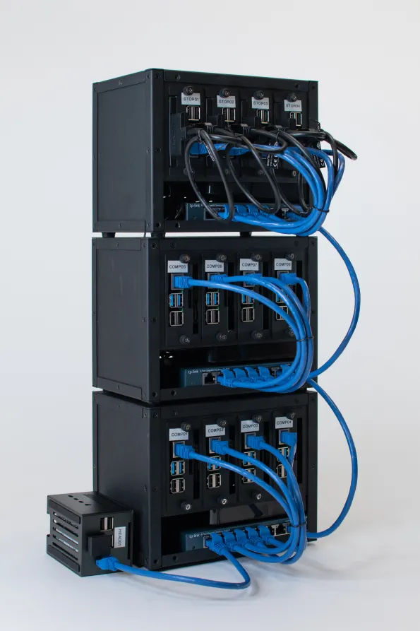 Image of the Student's Raspberry Pi4 cluster.